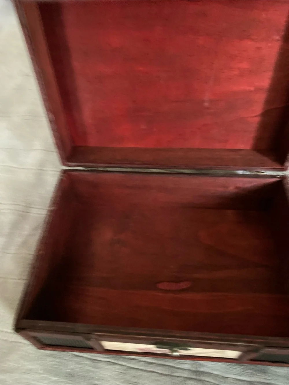 Hand Crafted Red and Cream Floral Jewelry Organizer Box